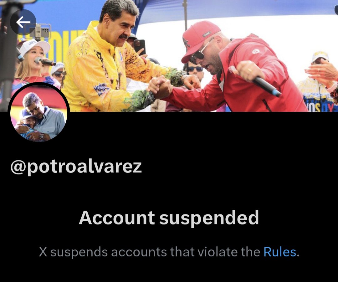 EmmaRincon's tweet photo. X suspendió la cuenta del criminal y cómplice de violaciones de Derechos Humanos a gran escala, el Potro Álvarez, luego de amenazar a distintas personas a través de la red social. https://t.co/ASXmD8BlZX
