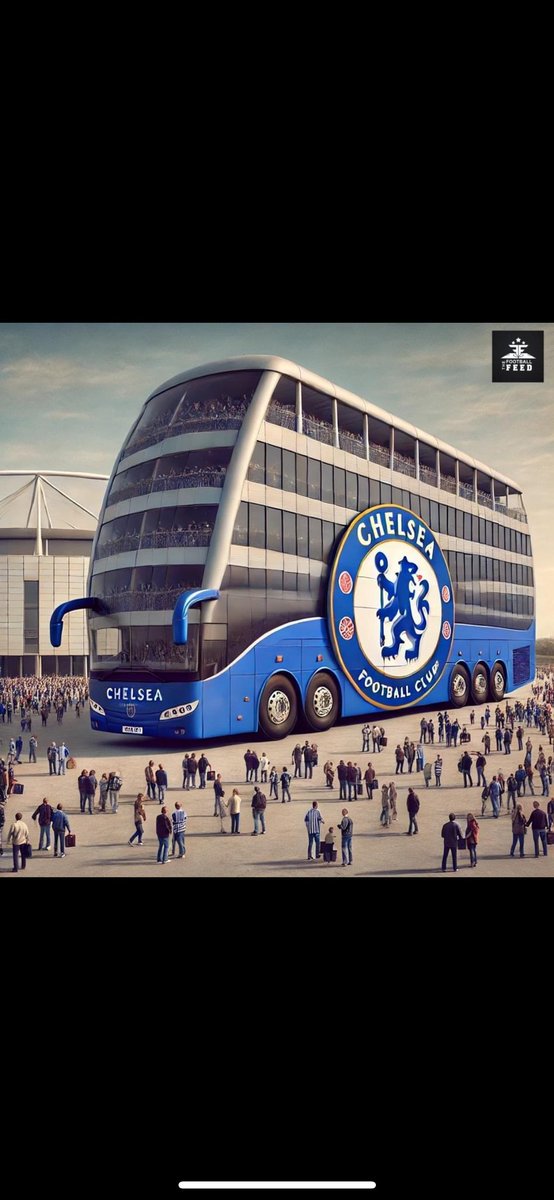 Chelsea’s team bus is klaar voor het nieuwe seizoen 😂😂
