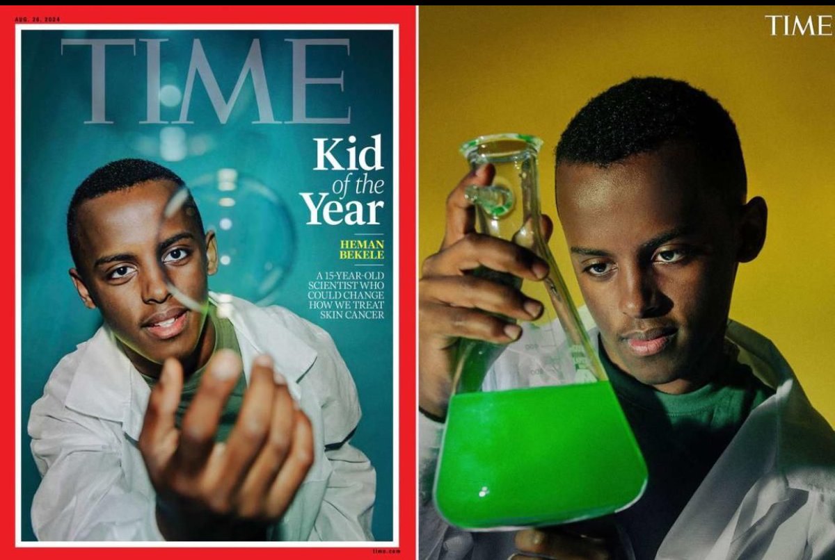 Abdallah81MD's tweet photo. Heman Bekele a 15 year old named “kid of the year” after he developed a bar of soap that has nanoparticles containing a drug called imiquimod, which is approved to treat skin cancer.  This helps ensure that the drug stays on the skin at a "very molecular level" even when the soap is washed off.
#MedTwitter #MedEd