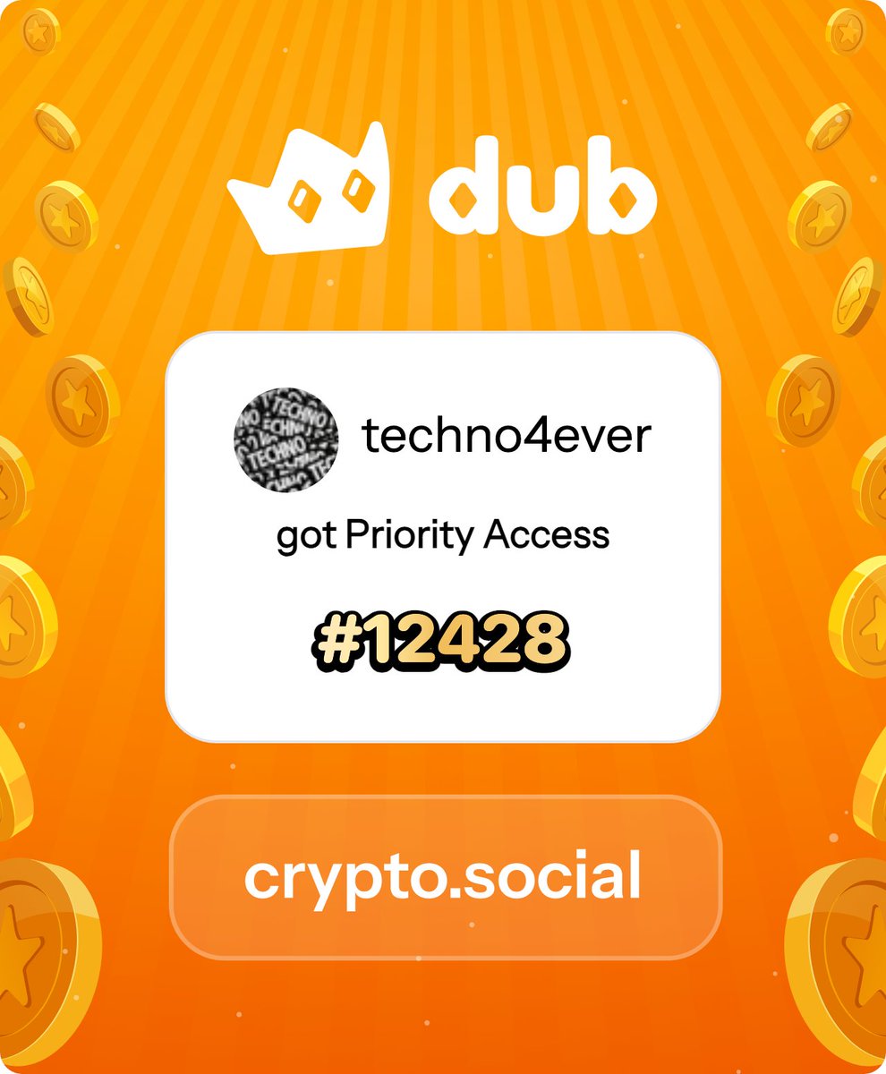 I just got Priority Access to Dub! Let’s make memecoins PvE again. Get in early™. dub.social