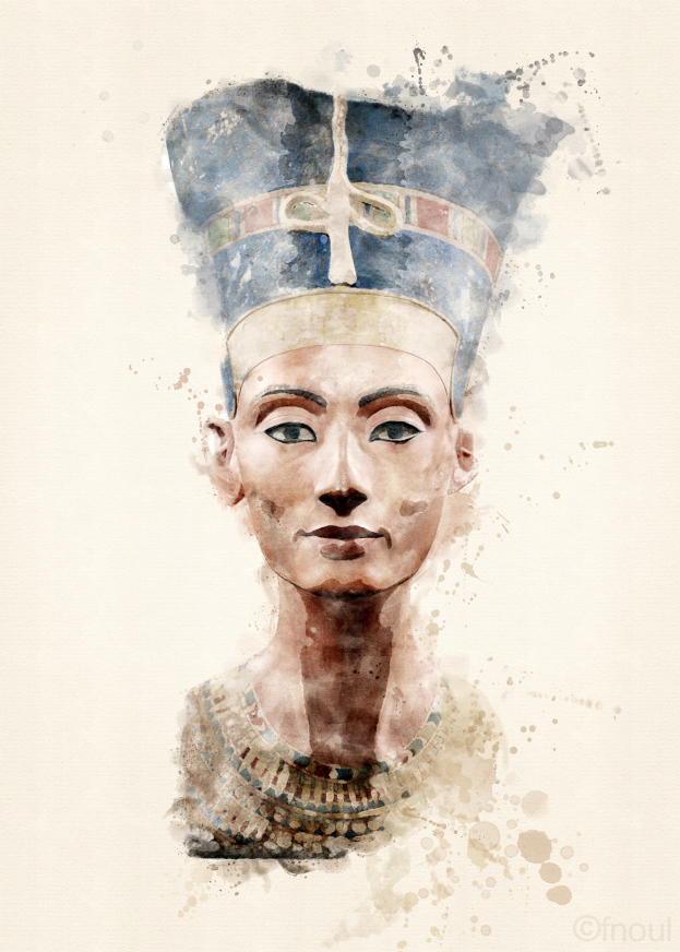 the_fnoul's tweet photo. Aquarelle de la Reine Nefertiti | https://t.co/LW69TD78pU | #néfertiti #nefertiti #reine #queen #pharaon #drawing #peinture #Aquarelle #Watercolor #poster #toutankhamon #musée #museum #archéologie #égyptologie #pyramide #pyramid #hiéroglyphes #tutankhamun #design https://t.co/SQ9G6urBCK
