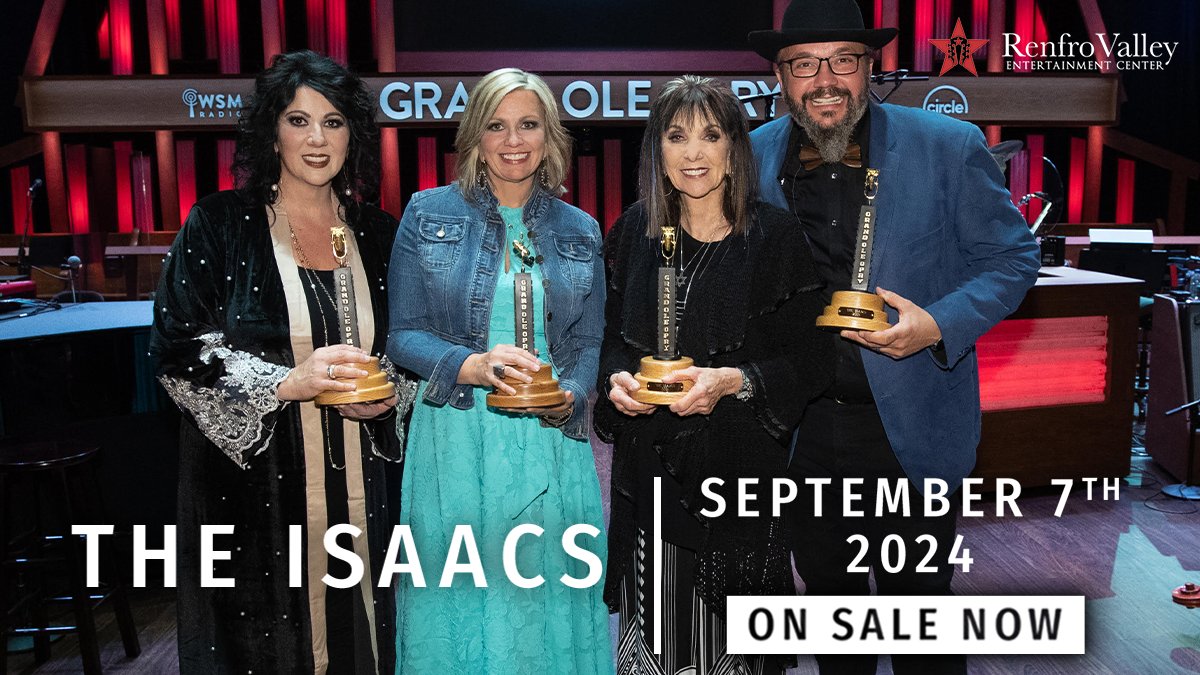 Experience a captivating blend of Southern gospel, bluegrass, &amp; country performed by @Isaacsmusic at #RenfroValley on 9/7. 🤩

Don't miss their special show paying tribute to the epicenter of country music, the <a href="/opry/">Grand Ole Opry</a>. 🙏 

Get your tix NOW!

🎟 bit.ly/TI24-RV