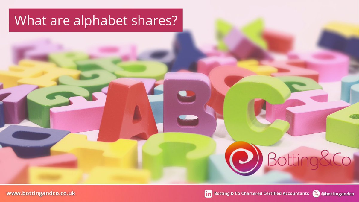 bottingandco's tweet photo. What are #AlphabetShares? 🔠

Most small companies are set up with a number of Ordinary #shares, let’s say a 100 shares in this example.

https://t.co/W2Utx0hS27 https://t.co/TGfOOxzb9A