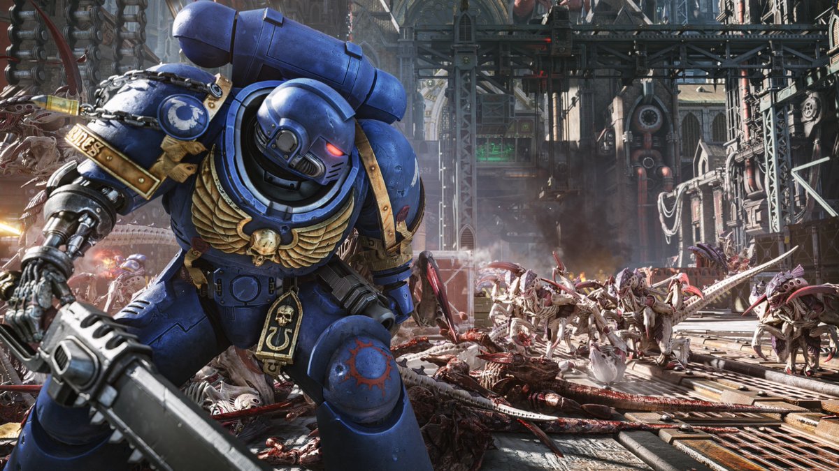 Focus_entmt's tweet photo. May your day be blessed by the Emperor with these #SpaceMarine2 screenshots 🙏 https://t.co/EBMiVbeqpe