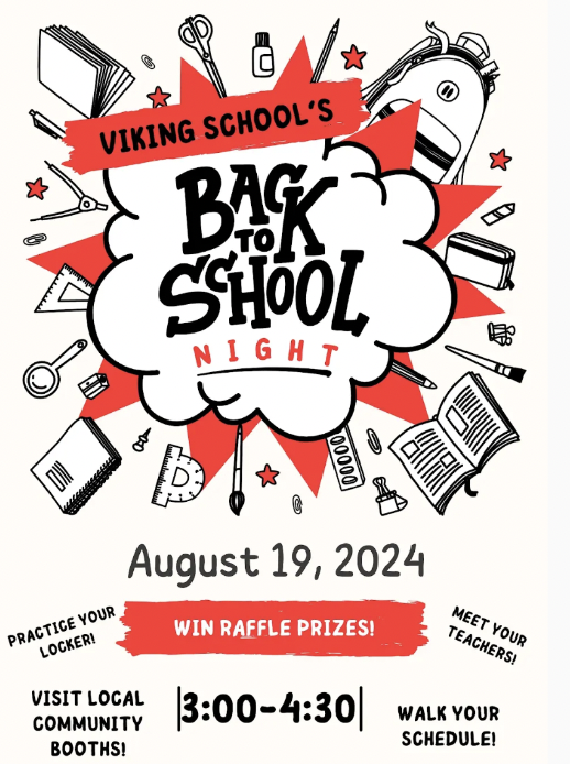 One More Day! We are so excited to welcome our Viking School community back to the building. Join us on Monday, August 19 at 3:00-4:30 to see all of the amazing changes to our school.