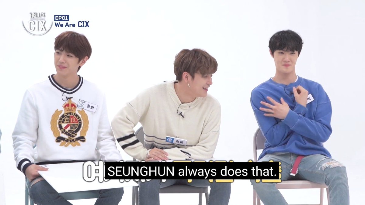 uhtokki's tweet photo. HELLO CIX EP01 :: We Are CIX
i mean, where's the lie? ㅋㅋㅋ seunghun still do it even now.ꉂ(≧▽≦)
#CIX #씨아이엑스
#HELLOCIX #헬로씨아이엑스 https://t.co/cgbXwtoAmP