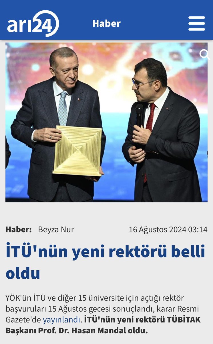SC72802606's tweet photo. Sayın Prof. Dr. Hasan Mandal Hocam,

İstanbul Teknik Üniversitesi’nin yeni rektörü olarak atanmanızdan dolayı en içten tebriklerimi sunarım. Ülkemizin en köklü ve saygın üniversitelerinden biri olan İTÜ’ye liderlik edecek olmanız, hem akademik camia hem de İTÜ ailesi için büyük bir gurur kaynağıdır.

Akademik kariyerinizdeki başarılarınız ve yöneticilik tecrübelerinizle, üniversitemizi ulusal ve uluslararası alanda daha ileriye taşıyacak adımları atacağınızdan hiç şüphem yok. İTÜ’nün bilimsel araştırmalarını, yenilikçi projelerini ve öğrencilerine sunduğu eğitim kalitesini daha da üst seviyelere çıkaracağınıza olan inancım tamdır.

Bu yeni ve önemli görevinizde size başarılar diler, her zaman yanınızda olduğumu belirtmek isterim. İTÜ’nün parlak geleceğinde sizin liderliğinizde daha da büyük başarılara imza atılacağına olan inancımla, tekrar tebriklerimi sunuyorum.

Saygılarımla,

Salim Çam  
Progroup Uluslararası Danışmanlık Şirketi Kurucusu
TDKF Derneği İcra Başkanı