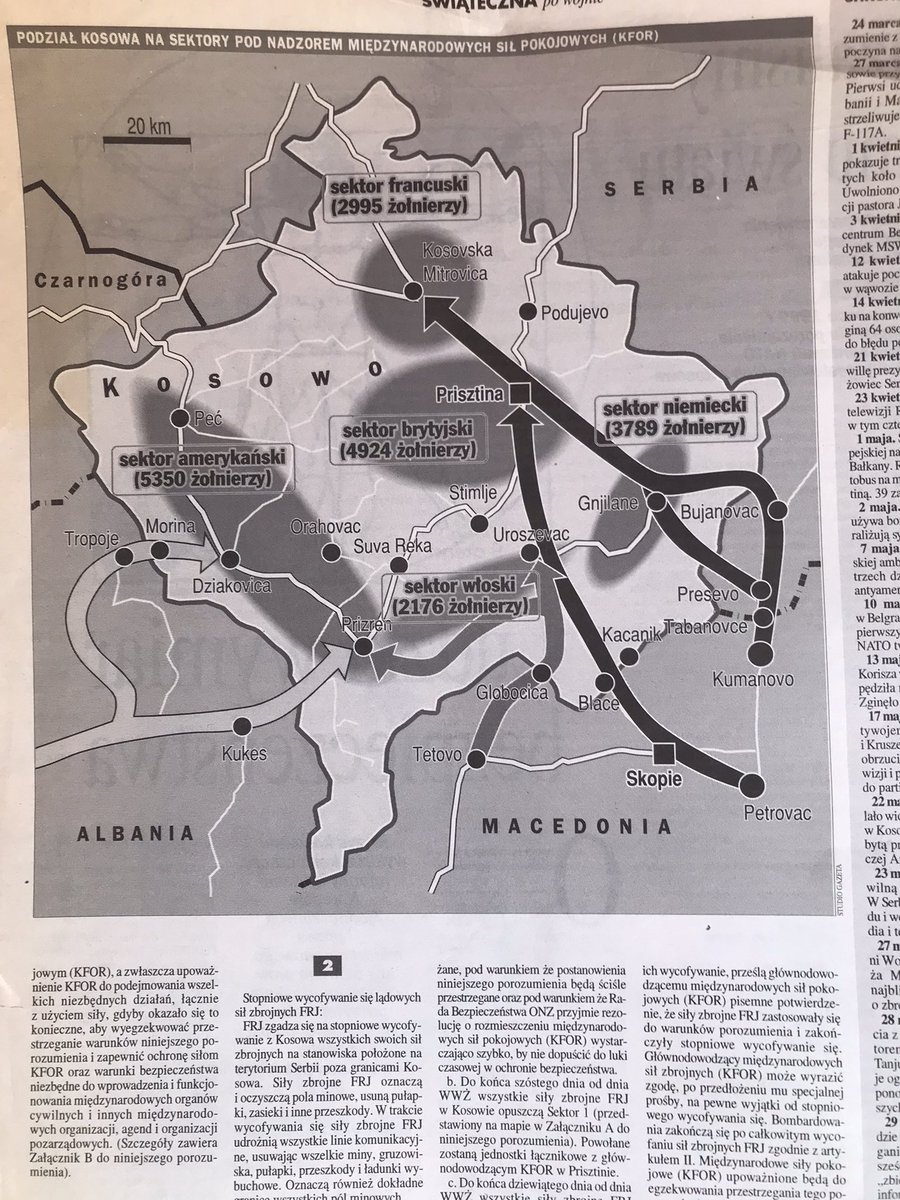 „Kryzys kosowski wykazał konieczność reformy systemu Narodów Zjednoczonych i prawa międzynarodowego, aby ochrona praw człowieka uzyskała PRIORYTET wobec ochrony suwerenności państw – uważa szef polskiego MSZ Bronisław Geremek”. <a href="/gazeta_wyborcza/">Gazeta Wyborcza.pl</a> 12-13 06. 1999 r. <a href="/GeremekCenter/">Fundacja Geremka / The Geremek Foundation</a>