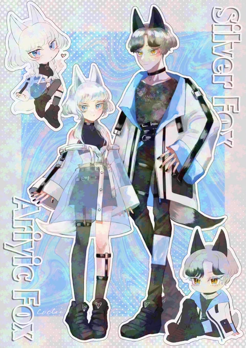 ホッキョクギツネとギンギツネ #oc 