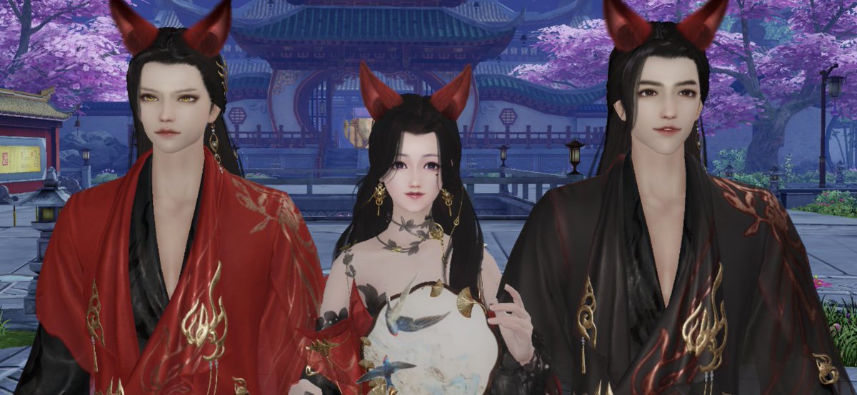 oshio_games__'s tweet photo. たまたまマネキン出した2人が同じ格好してたので、同じ格好してる自分のサブで挟ま���てみた

(伴侶IN中のメイン垢で腐女活の勇気はまだなかった…🥺) https://t.co/xxz2fWQw97
