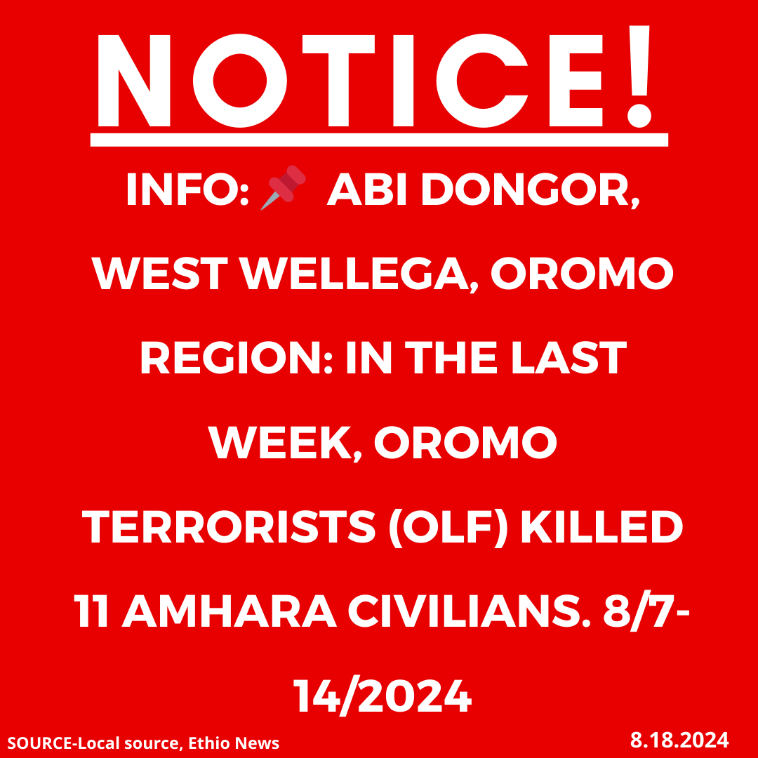 xotrinx1's tweet photo. INFO: 📌Abi Dongor, West Wellega, Oromo region: In the last week, Oromo terrorists (OLF) killed 11 Amhara civilians. 8/7-14/2024

#Ethiopia #xotrin #Amharagenocide #Amharamassacre #OromoENDFmurdersAmharacivilians #OromoENDFkillings https://t.co/06D6bpSZwO