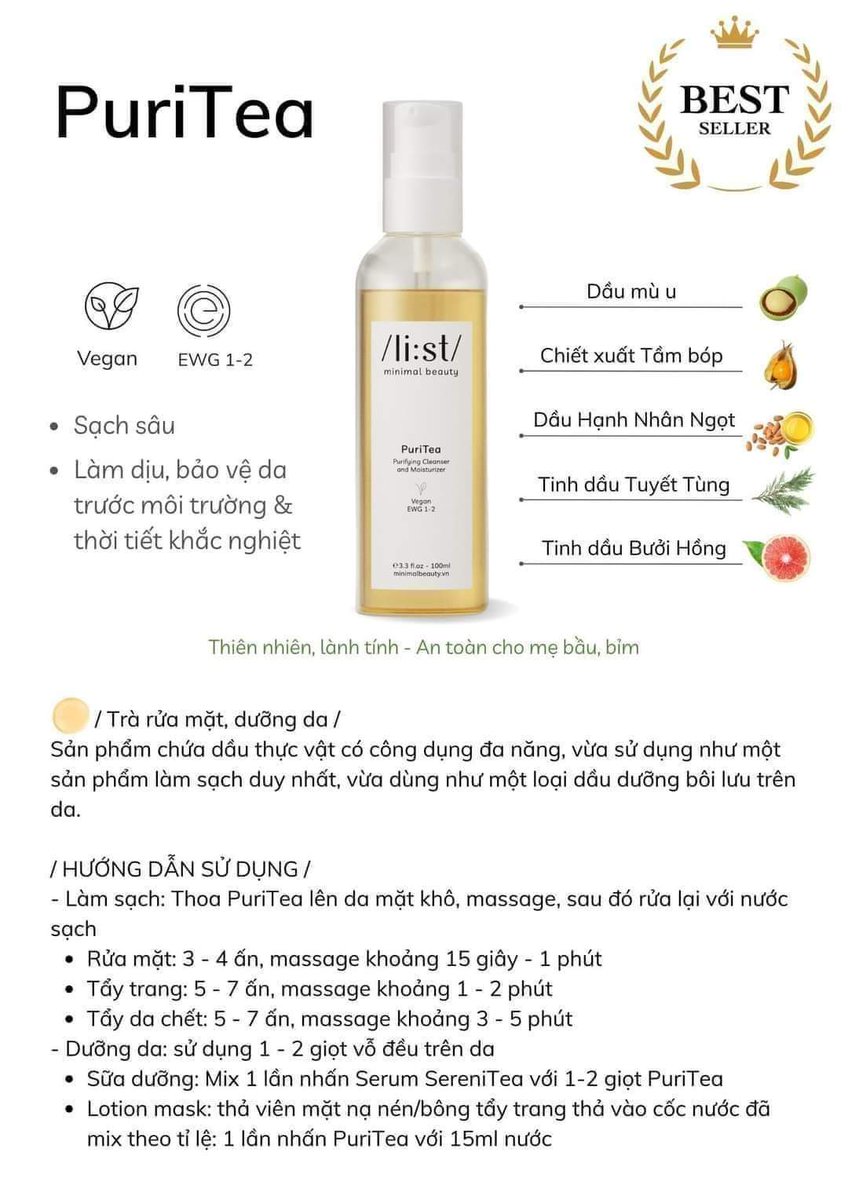 UyenLe811926's tweet photo. PuriTea là sản phẩm có công năng tổng hợp 4 trong 1 chỉ trong 1 chai: Tẩy trang - Làm sạch sâu - Tẩy da chết dịu nhẹ - Dưỡng đủ ẩm.
#chamdatoigian #/li:st/ #vegan
#duongdatoigian
#minimalbeauty
#dautaytrang #dautaydachet
#puritea #dauruamat #dauduongda https://t.co/ENfj9s1Y3N