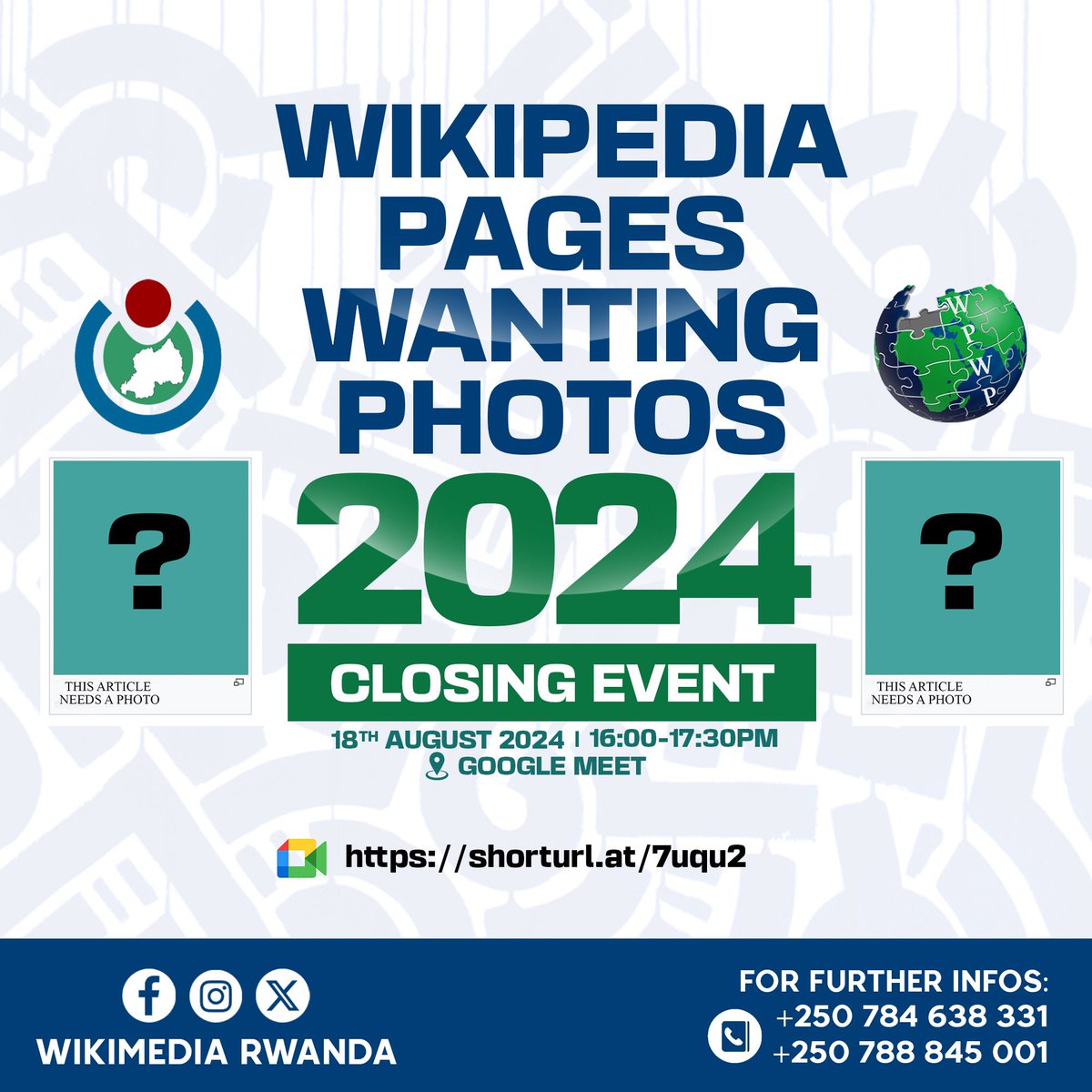 Wikimedia Community User Group Rwanda (@oskrwanda) on Twitter photo Today, we are closing the <a href="/WPWPCampaign/">WPWP Campaign</a> in Rwanda.
A huge thanks to everyone who participated in this project.
Your contributions have made a significant impact on Wikipedia pages that didn’t have photos.
#WPWPRW2024
#Wikipedia Today, we are closing the <a href="/WPWPCampaign/">WPWP Campaign</a> in Rwanda.
A huge thanks to everyone who participated in this project.
Your contributions have made a significant impact on Wikipedia pages that didn’t have photos.
#WPWPRW2024
#Wikipedia