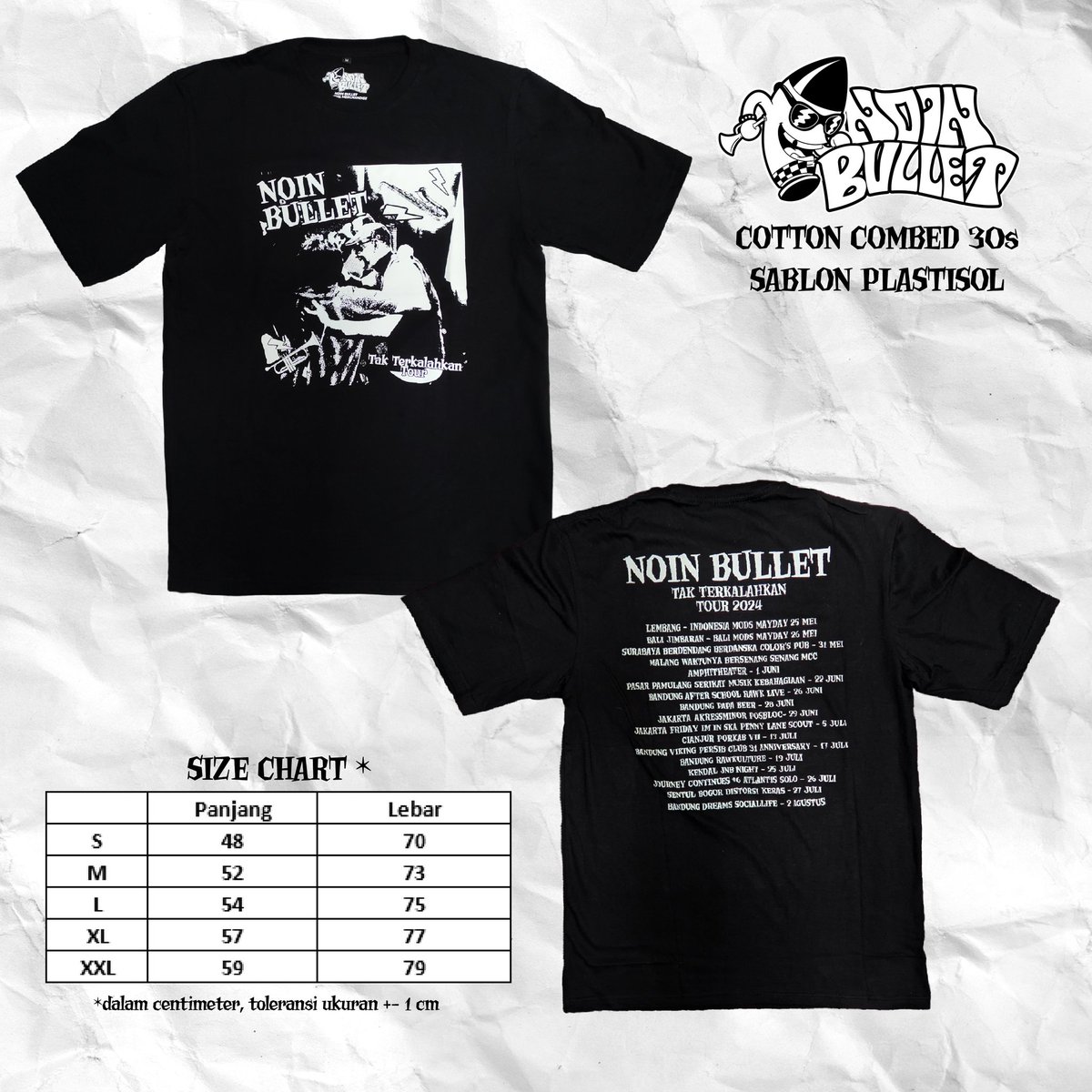 T Shirt Noin Bullet, langsung aja merapat ke IG @bullet_merch untuk pemesanan