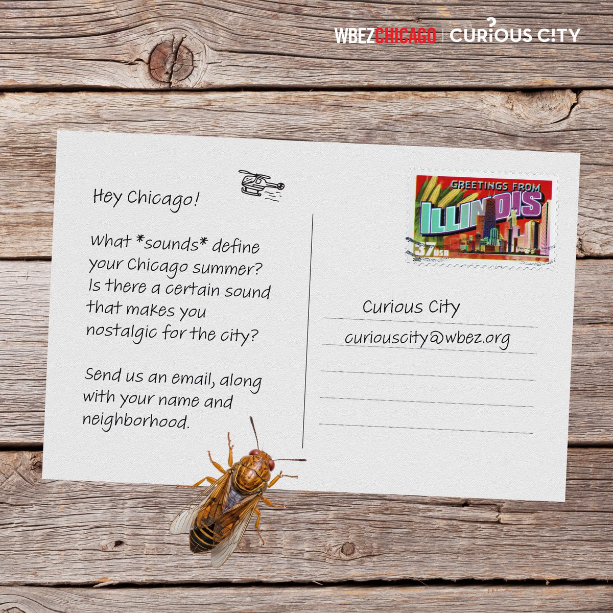 Curious City (@wbezcuriouscity) on Twitter photo Summer is the season of sound in Chicago 🔊🎶 From fireworks to car stereos, the crack of a baseball bat to speakers blasting salsa in the park — we're teaming up with our friends at Reset to find out what sounds define Chicago to YOU 📨 curiouscity@wbez.org Summer is the season of sound in Chicago 🔊🎶 From fireworks to car stereos, the crack of a baseball bat to speakers blasting salsa in the park — we're teaming up with our friends at Reset to find out what sounds define Chicago to YOU 📨 curiouscity@wbez.org