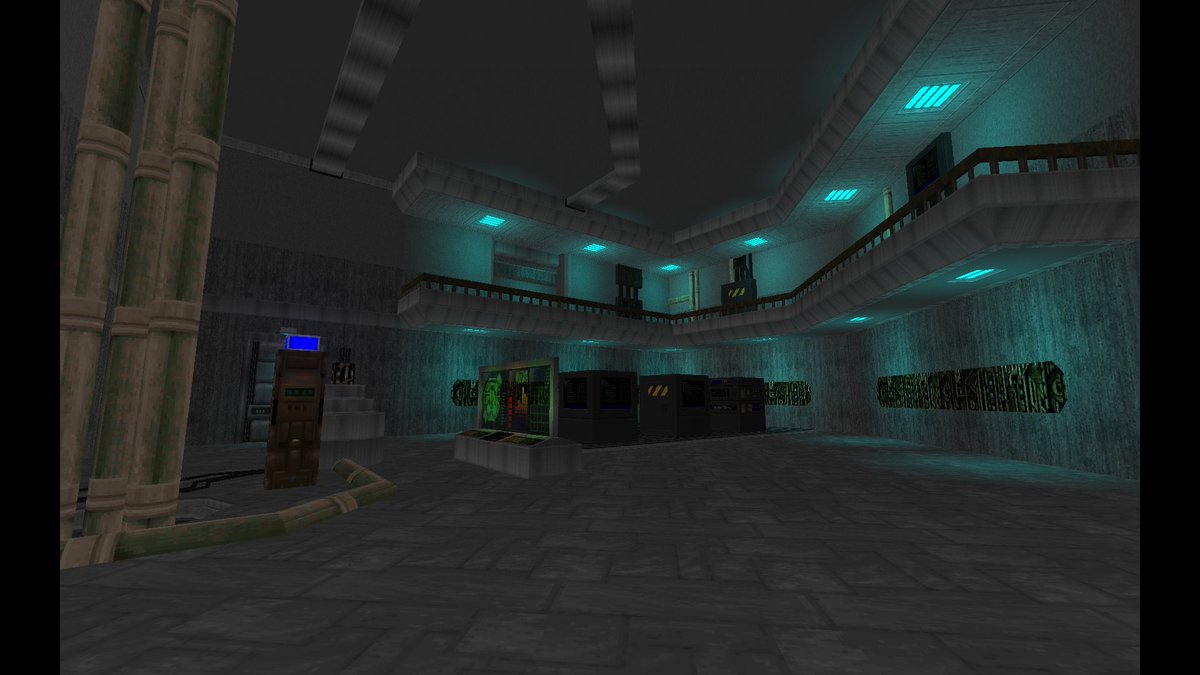 Not_Tyrone_'s tweet image. Pipes?  Pipes.
WIP
#doom2 #gzdoom #leveldesign
