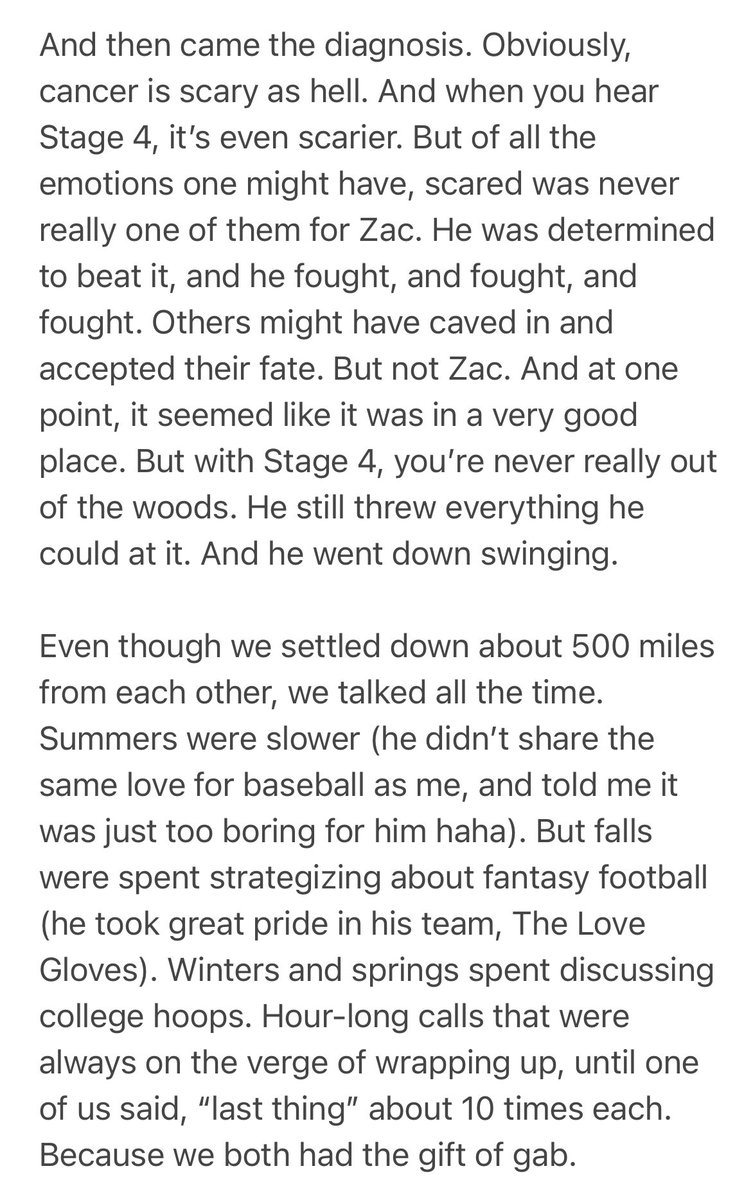 A quick thread about my buddy Zac. I’m crushed right now. I’m sorry, but I’m not gonna be on here much this week, and this is why. Love you, brotha 💔