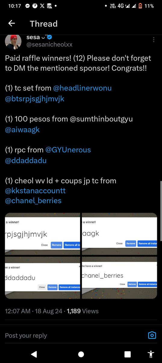 chanel_berries's tweet photo. Quick story😭
Bago mag start yun #CherryFestAtAMMB tinitignan ko na yung tarp tas sabi ko "cheol sana uwian mo naman ako" then ilang mins lang nanalo ako ng 100 pesos, tas nung bago nga matapos yung event nanalo ako ng tarp niya (yan mismo)...... https://t.co/P9xtWm2pwL