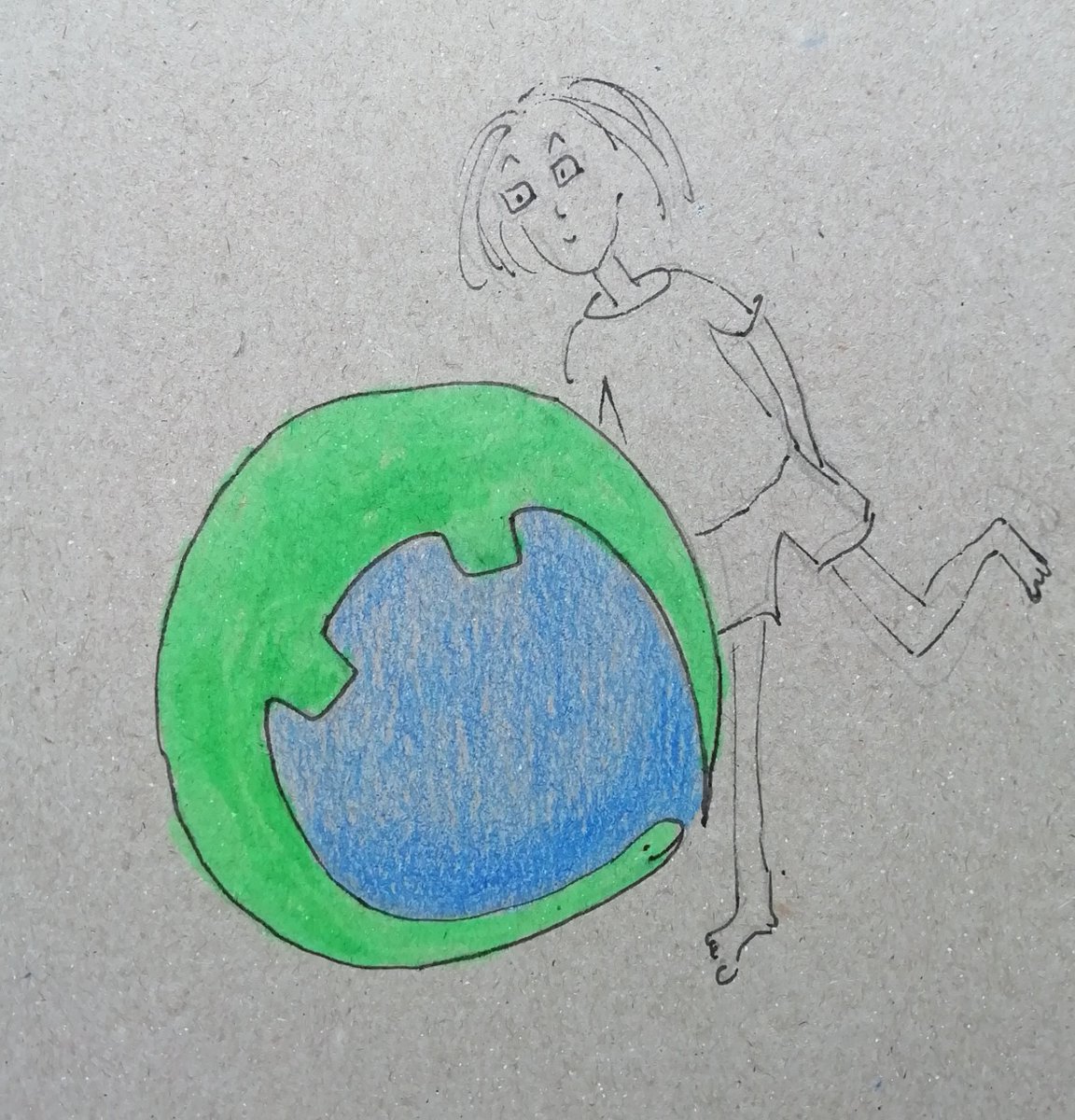 Mein Brontosaurus hat den Sitzball okkupiert #doodleart #dinosaurs