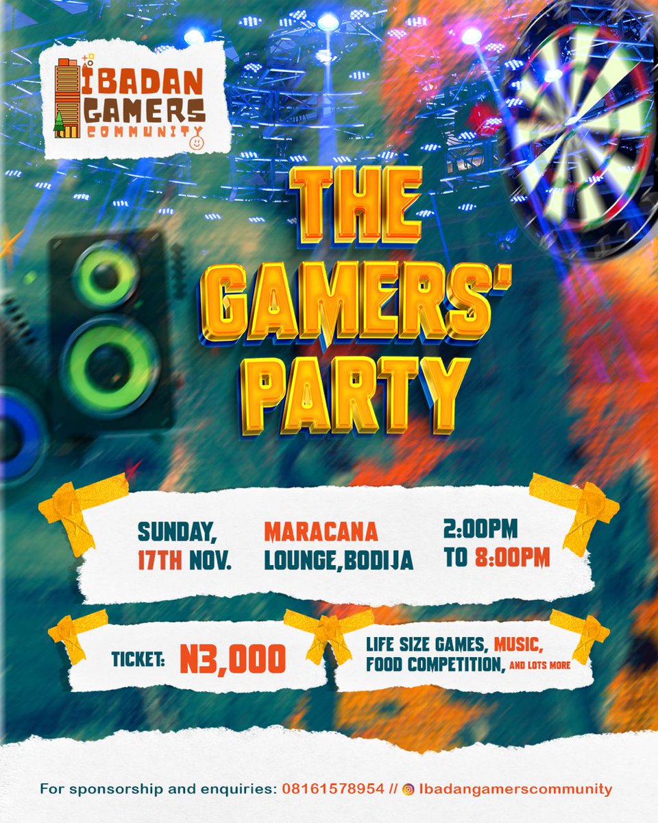 duchess_elina's tweet image. Ibadan!!! 

The wait is over—the ultimate gamers event of the year, brought to you by the Ibadan Gamers Community, is finally here! The 3.0 edition, titled The Gamers Party, is where you can game and party all in one epic experience. Grab your tickets early!

#IGC2024