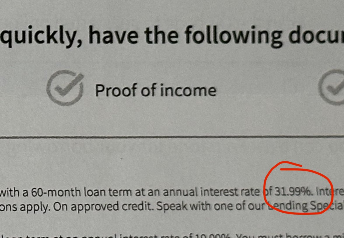 justinpitcher's tweet photo. It should be illegal to offer these. Gross @ Fairstone Bank. https://t.co/pNQSSUdWGb