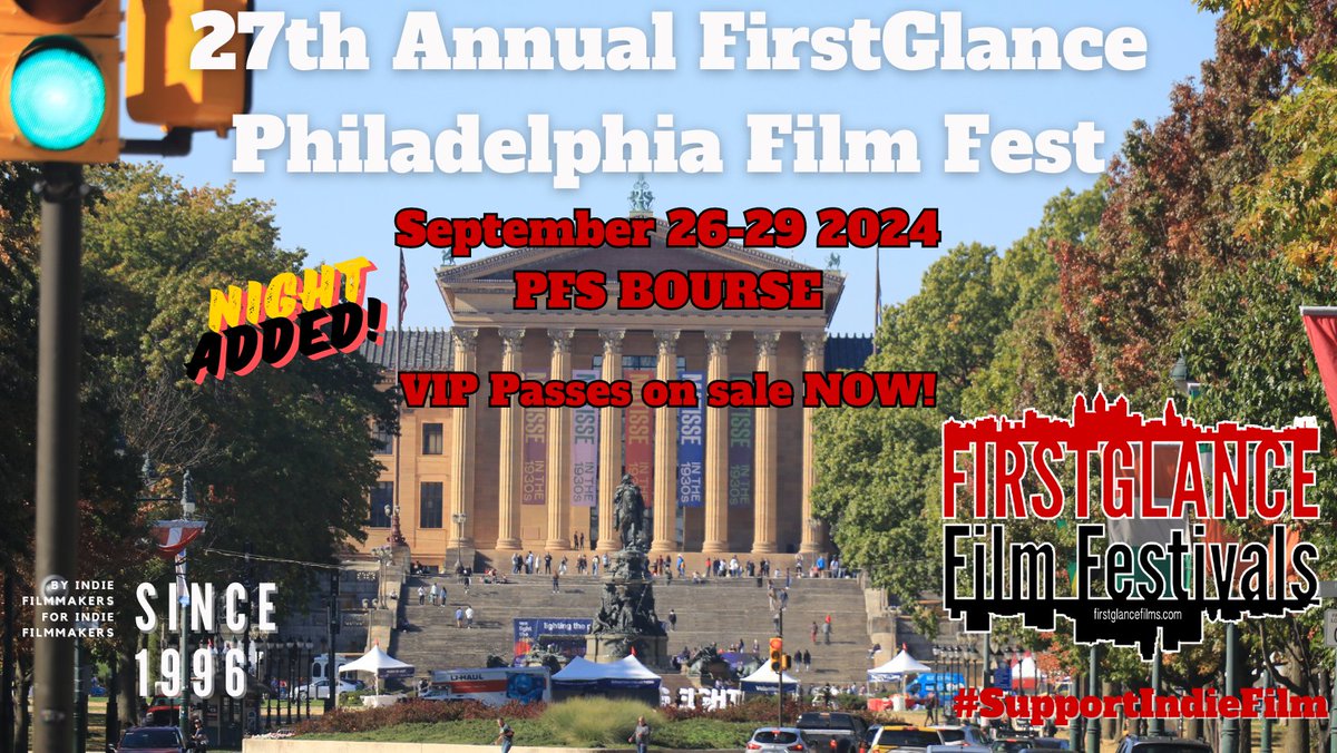 #BreakingNews Night Added!
Sept 26-29
27th Annual <a href="/FirstGlanceFilm/">FirstGlance Film Festivals- Checkmark since 2019</a> #Philly #FilmFest
Get your Discount VIP Passes NOW! FGPA27.eventbrite.com
#SupportIndieFilm #FilmTwitter #FGPA27 #FilmX