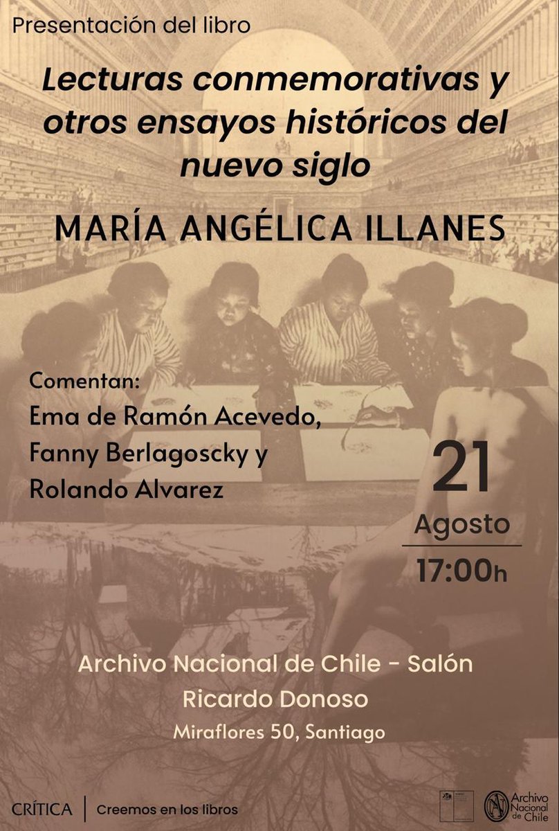 pablozeguel's tweet photo. El 21 de agosto se presentará este libro de ensayos historiográficos de unas de las voces contemporáneas más influyentes y relevantes de nuestra historiografía local

El trabajo de la maestra María Angélica Illanes ha sido sin duda fundamental en generaciones de investigadores! https://t.co/FwK717hYhI