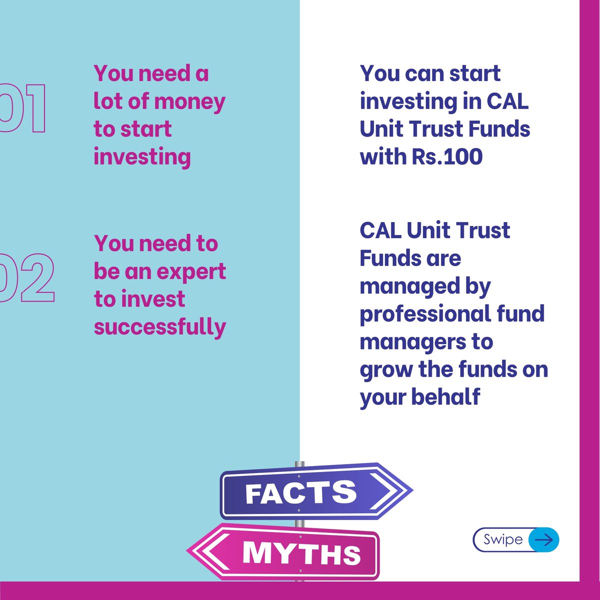 cal_lk's tweet photo. Don't let myths hold you back from achieving your financial goals! Investing doesn't require a fortune or expert knowledge.
Ready to bust those myths? Let's get started
#InvestmentMyths #CALInvestments #YourPartnerInFinancialFreedom #SriLanka #InvestSmart https://t.co/iNuVdlq1lx