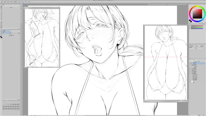 #Sketch #下書き #drawing #長乳 