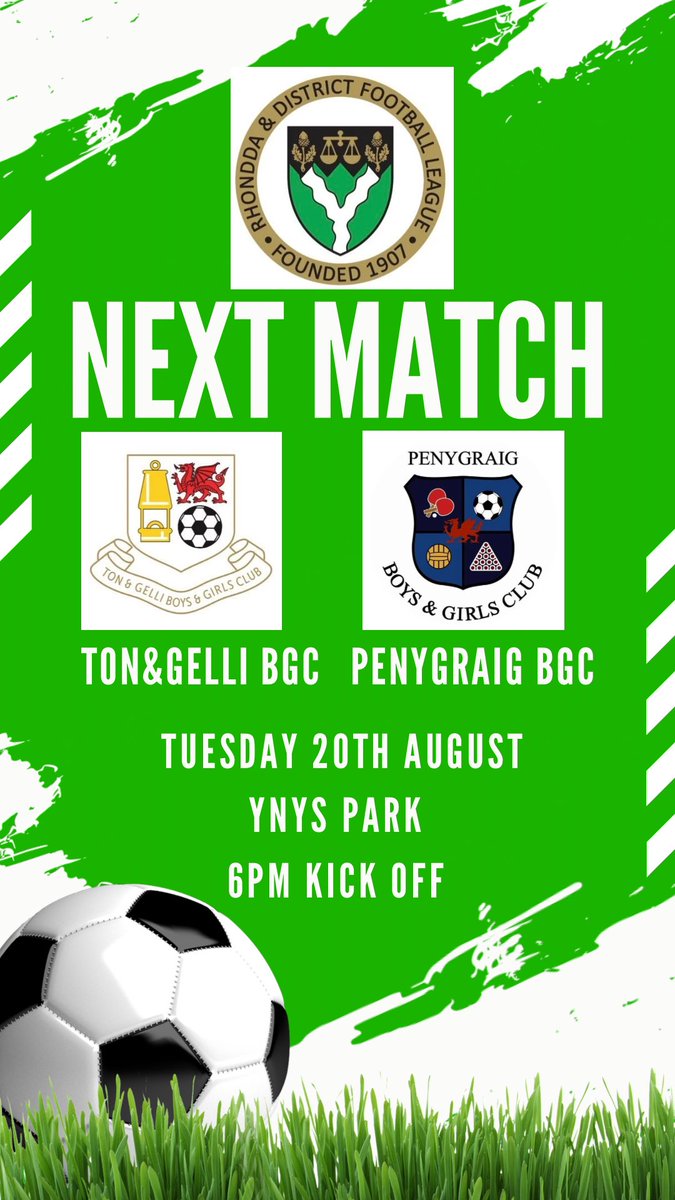 Next Up This Coming Tuesday We Welcome Penygraig BGC To Ynys Park 💚