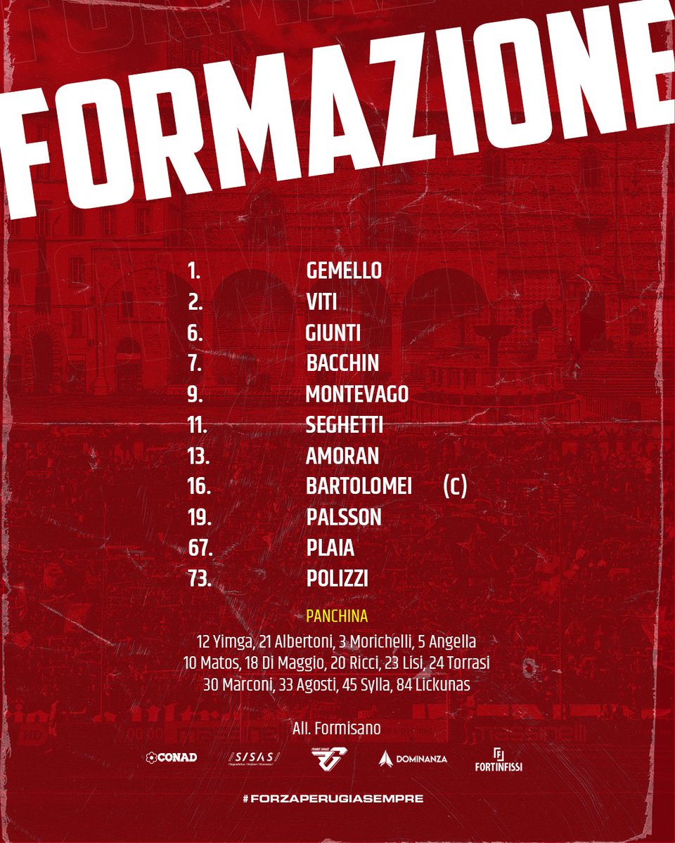 ACPerugiaCalcio's tweet photo. 📢| 𝐼𝑙 𝑛𝑜𝑠𝑡𝑟𝑜 1️⃣1️⃣
FORZA RAGAZZI! 💪⚪️🔴
#forzaperugiasempre @seriecofficial #PinetoPerugia #PINPER https://t.co/MSbIsFpgMf