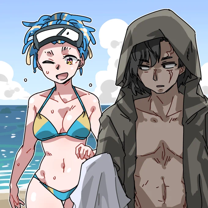 浜辺で待っててくれる影 #ウキヨエ #ニンジャソン夏