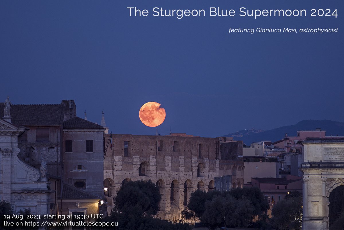 The #sturgeon #blue #supermoon is coming tomorrow. Join us and see it while it rises above the Italian sea.

Details are available here: virtualtelescope.eu/2024/08/09/the…