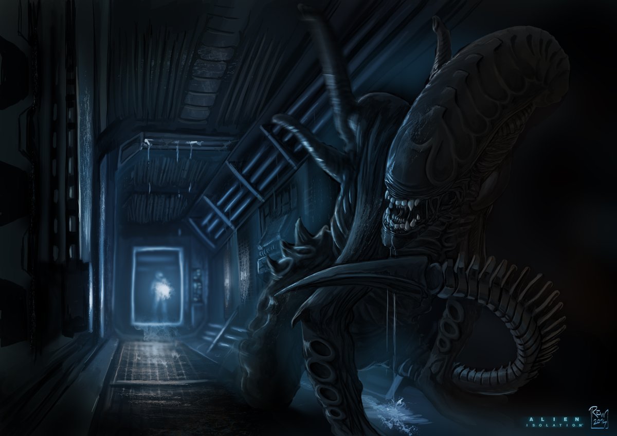Rew0205's tweet photo. #AlienRomulus #Alien #Aliens #Romulus #movie #artwork #painting #Art #illustration #fanart https://t.co/KftIZm8Ded