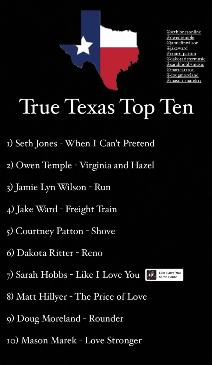 TrueTexasTopTen's tweet image. If you love Texas music like we do, then you’ll have no problem supporting the artists who create it. We will never stop supporting the proud Texans who build the soundtrack to our lives. We support these artists and ALL Texas troubadours at the truest Texas top ten around

#TTTT