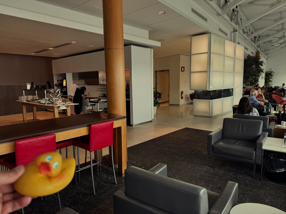 brucesardeson's tweet photo. PT enjoying our first visit to the #AirCanada #MapleLeafLounge #YUL https://t.co/hqTzysP8jU