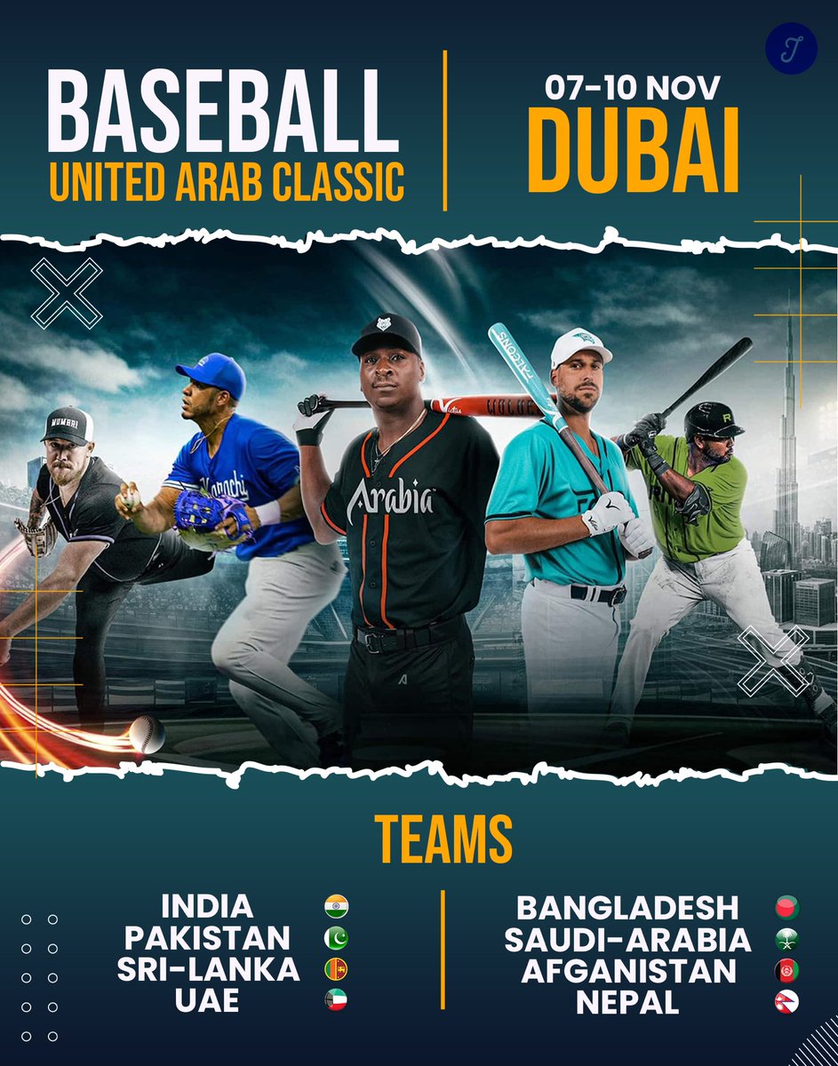 Indian National Baseball Team to Play in Dubai

In a great development, Indian team will be playing against the likes of Pakistan 🇵🇰, SriLanka 🇱🇰 , UAE 🇦🇪 and Afghanistan 🇦🇫 in Dubai from Nov 7-10

#Baseball 

Info C <a href="/ZafaronIndigo/">Zafaron Indigo</a>