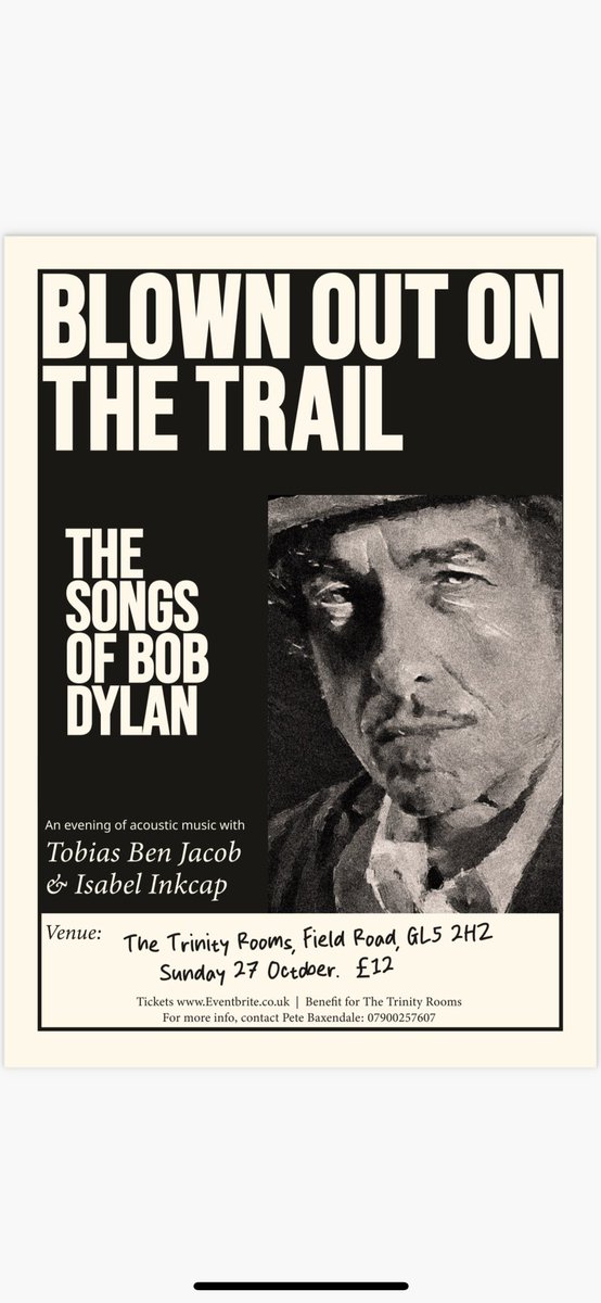 Peter baxendale (@peterbaxendal10) on Twitter photo <a href="/GoodOnPaper_/">Good On Paper</a>
Come and join us for this fantastic night celebrating the music and songs of Bob Dylan. This is a benefit for Stroudās Trinity Rooms community hub. <a href="/GoodOnPaper_/">Good On Paper</a>
Come and join us for this fantastic night celebrating the music and songs of Bob Dylan. This is a benefit for Stroudās Trinity Rooms community hub.