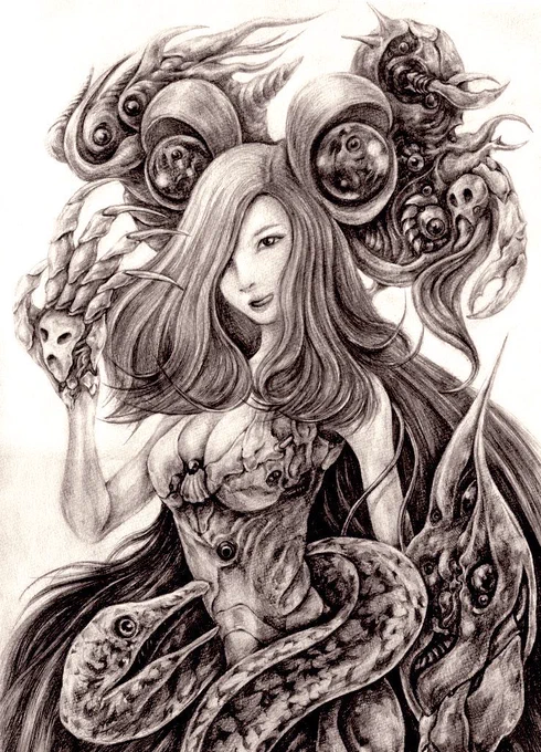 #真夏の芸術納涼祭2024
#鉛筆画 #アナログ
#scifiart #fantasyart #illustraion 
残暑お見舞い申し上げます。 