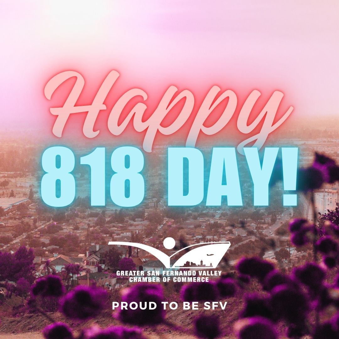 gsfvcc's tweet photo. Happy #818day! The Greater SFV Chamber is so proud to serve the vibrant San Fernando Valley! We hope you enjoy a great day supporting local Valley businesses! Share your favorites below! #SFVChamber #SFVBusiness #818 https://t.co/hJjrZjVCIG