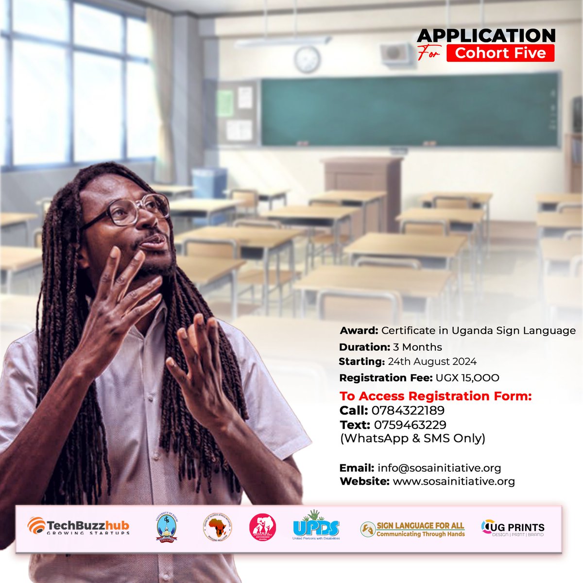 sosai256's tweet photo. Registration for Sign Language Cohort 5 is open until August 24, 2024. For a fee of 15k, you can join this three-month program. With only 5 days left, act now to secure your spot and enhance your sign language skills!
#SignLanguage4All https://t.co/dnwfQ0gXXZ