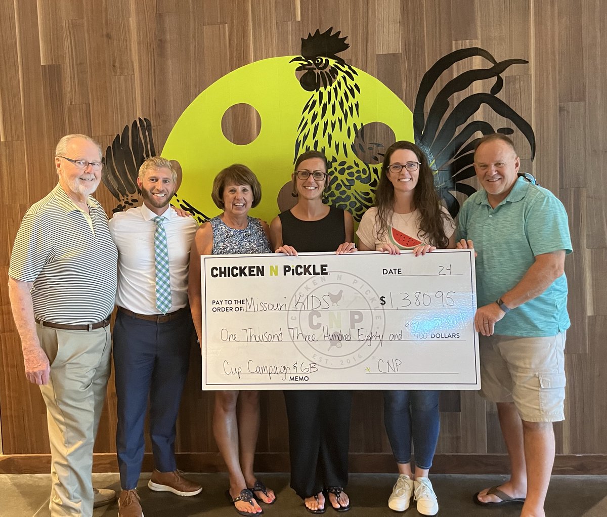 MKids504's tweet photo. Thank you to @ChickenNPickle St. Charles for partnering with us for a Cup Campaign and Give Back Night!  Missouri KIDS received over $1300 thanks to the generosity of our supporters and Chicken N Pickle! https://t.co/5kSQ1fGQth