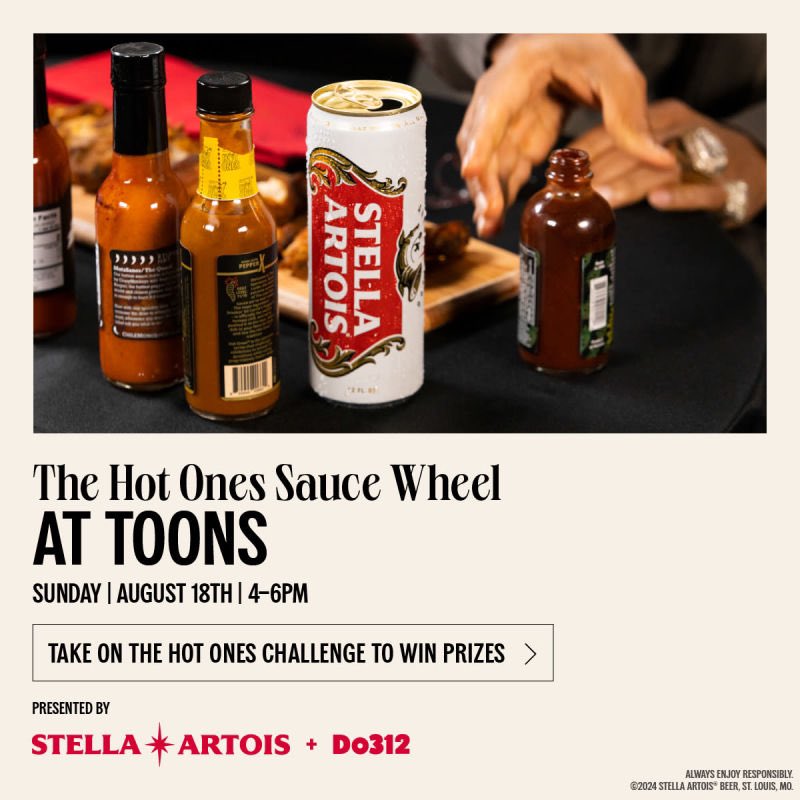 Hot Ones is popping up at TOONS TODAY Sunday, August 18th from 4-6pm! Presented by Stella Artois &amp; Do312. 🔥

@hotones x @stellaartois x @do312 🙏

#chicagobars #wrigleyville #southportcorridor #lakeviewchicago #hotones #stellaartois