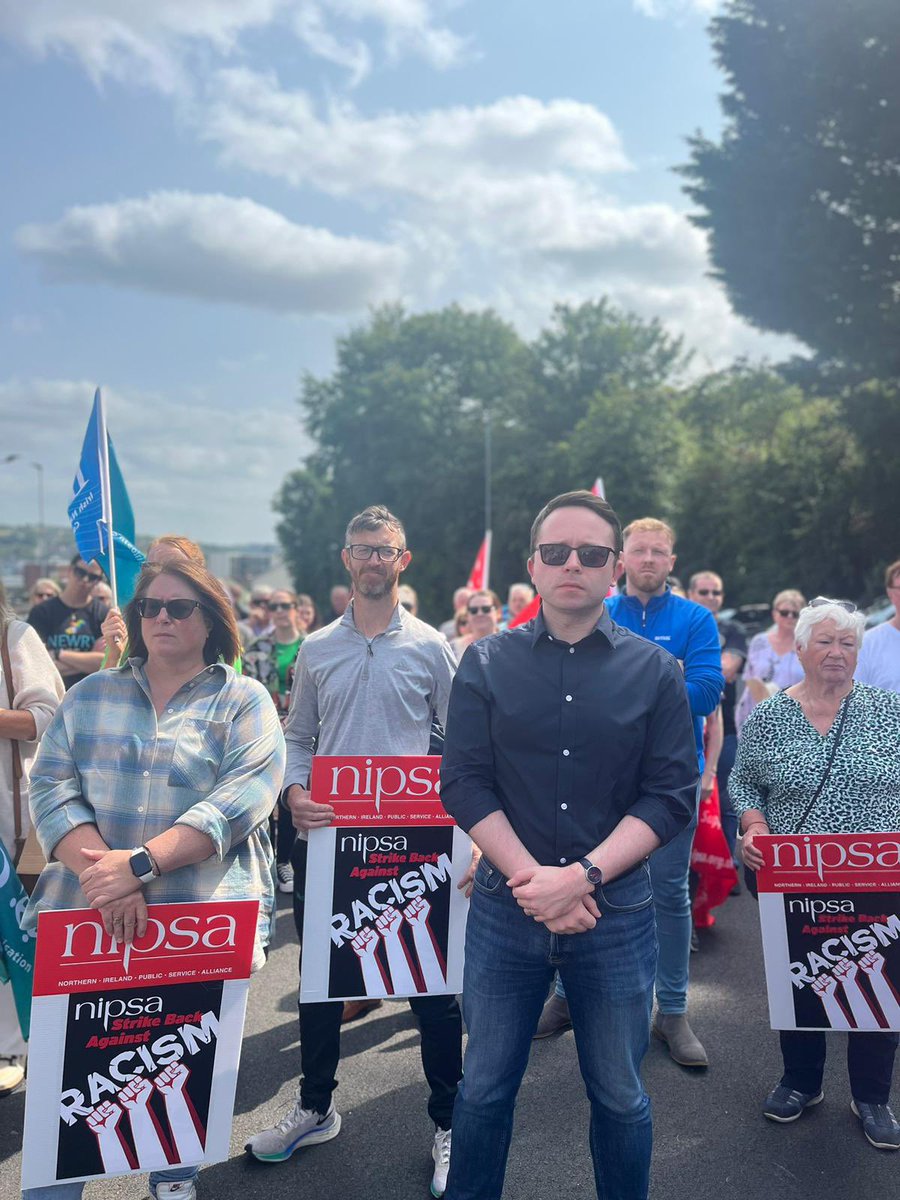 DaireHughesSF's tweet photo. Newry Stands Against Racism 

Today I joined the ‘Stand Up To Racism’ rally at Daisy Hill organised by local trade unions and community organisations. 

Newry is a proud multi cultural city &amp; our minority ethnic citizens are an important and valuable part of our community. https://t.co/9IcpzZ94fp
