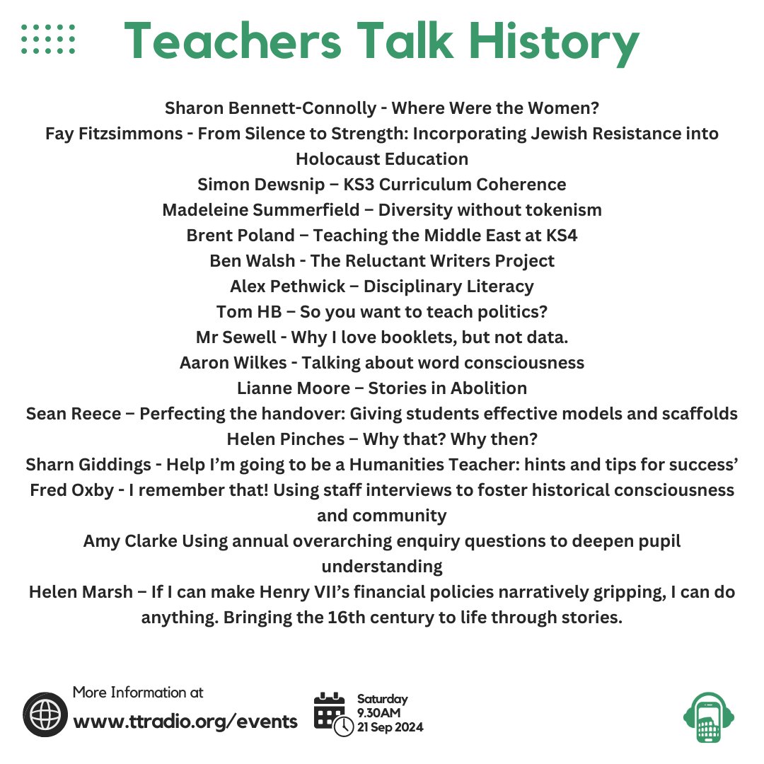 Teachers Talk History (@ttrhistory) on Twitter photo It's a month to go until our FREE History Teach Meet event in Manchester!!
Get your ticket now to join the packed room full of people already signed up and hear from the amazing speakers. #historyteacher #teachmeet #edutwitter <a href="/TTREvents1/">TTR Events</a>
eventbrite.co.uk/e/teachers-tal… It's a month to go until our FREE History Teach Meet event in Manchester!!
Get your ticket now to join the packed room full of people already signed up and hear from the amazing speakers. #historyteacher #teachmeet #edutwitter <a href="/TTREvents1/">TTR Events</a>
eventbrite.co.uk/e/teachers-tal…