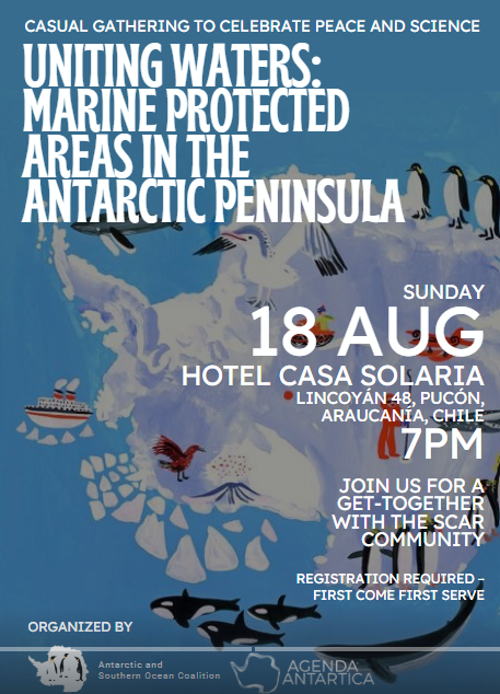 Attending #SCAR2024 &amp; love🇦🇶? Join us tonight at 7pm for a reception on celebrating and protecting the Antarctic Peninsula with @AgendaAntarctica &amp; <a href="/AntarcticaSouth/">Antarctic and Southern Ocean Coalition</a>🎉🐧🐳.