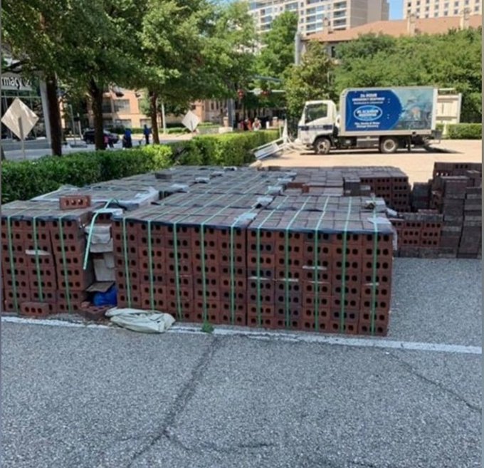 skids of brick