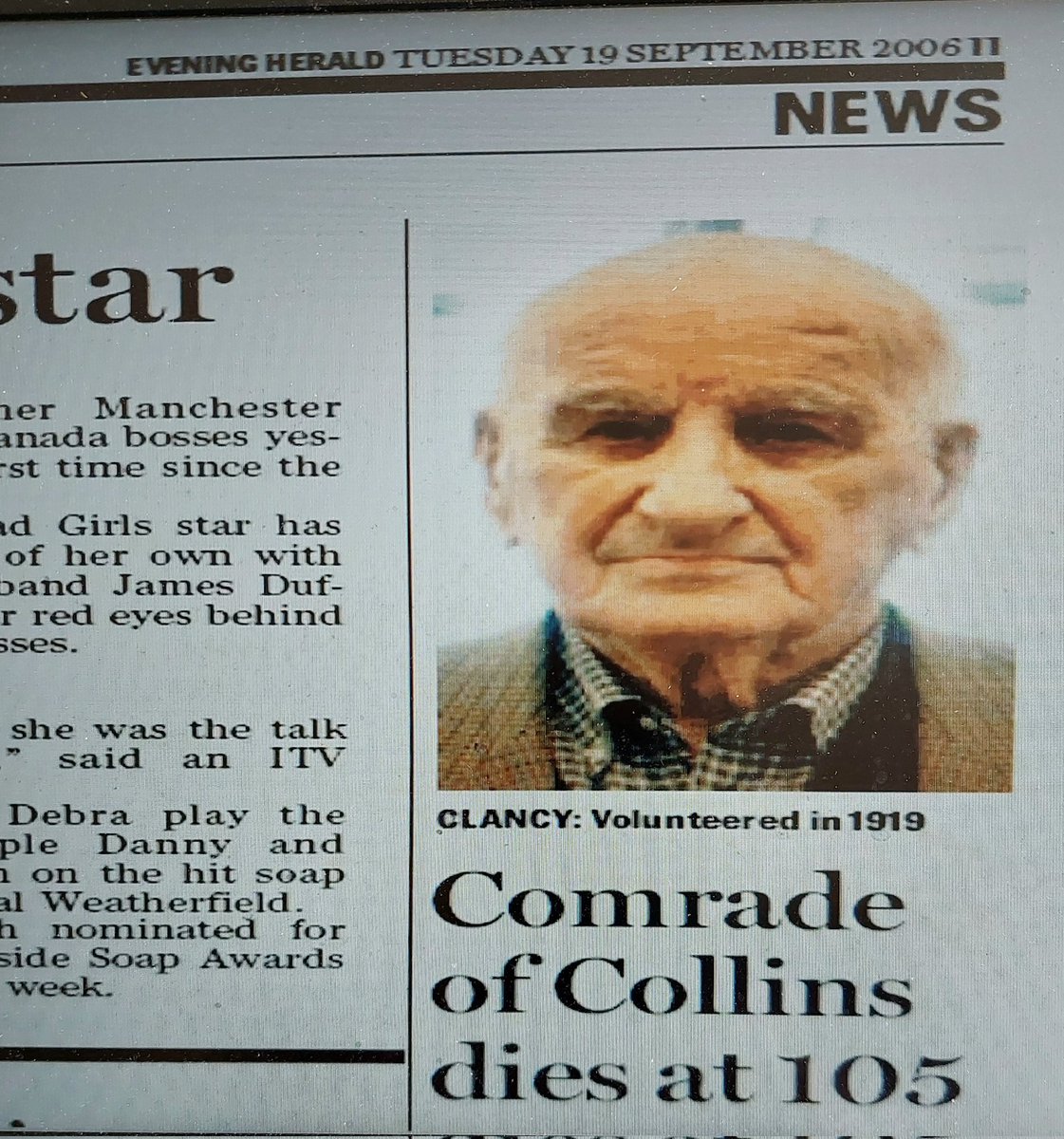 FrankFagan13's tweet photo. @gerry_shannon And Sean Clancy was the last remaining member of the Free State garrison to serve in Co Mayo during the Civil War.  He died in 2006 aged 105. He had drawn his Free State army pension for 82 years ! ! https://t.co/Hl9BalCjwo