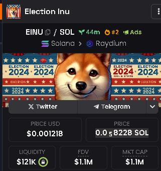 Election_Inu's tweet photo. $EINU TOP-2 DEXSCREENER!🔥🔥

Our journey is just beginning! https://t.co/k3GGapkzTw