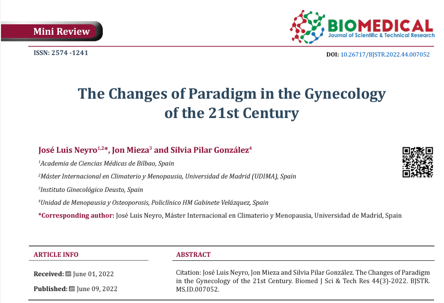 doctorneyro's tweet image. Main #paradigmchanges assumed by #gynecology in the #21stcentury. 

If it were a matter of systematizing the #milestones of the supposed #paradigm shift that #GandO has been leading in this first quarter of the new century, 

@Biomedres01 

biomedres.us/pdfs/BJSTR.MS.…